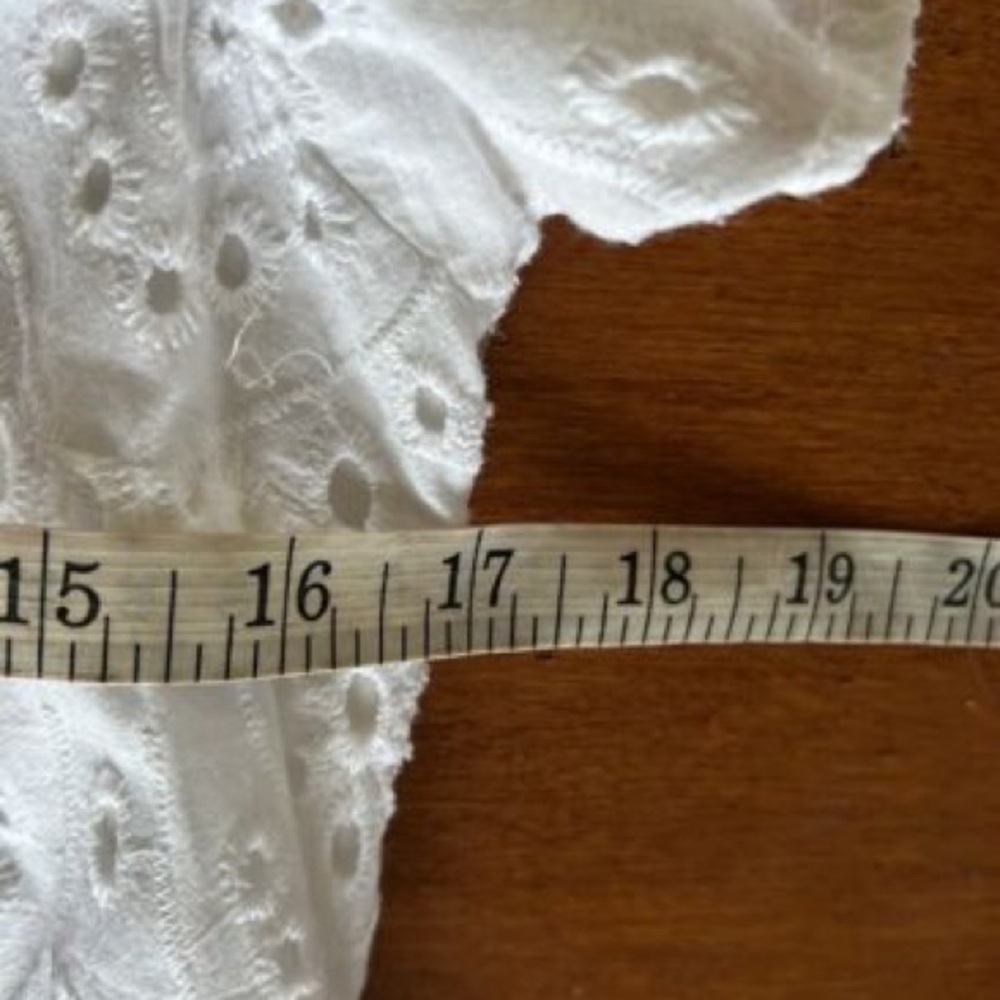 Zara white eyelet shift scalloped dress Small - Picture 10 of 15